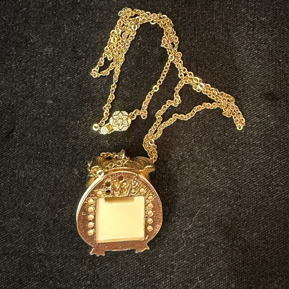 Gold and Cream Owl Pendant Necklace - Picture 3 of 4